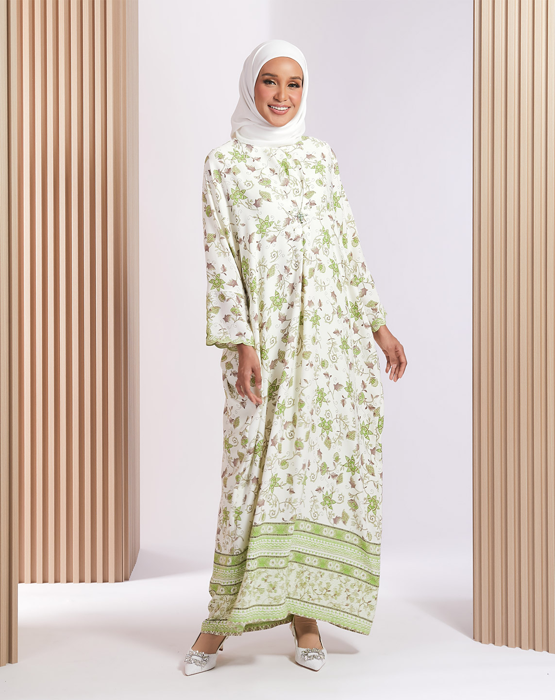 MYSHA KAFTAN IN LIME GREEN